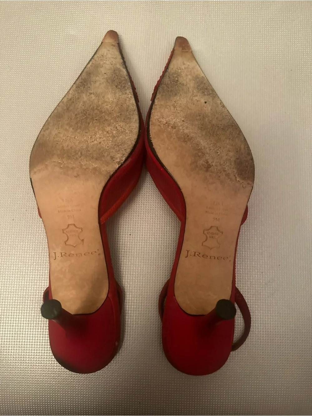 J Renee Red Pointed-Toe Slingback 3.5’ Heels